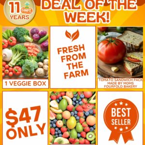 Deal of the week 1 Fruit Box,1 Veggie Box Plus a Tomato Sandwich Pack!