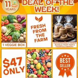 Deal of the week 1 Fruit Box,1 Veggie Box Plus a Snickerdoodle Cookie Bundle